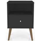 Manhattan Comfort Liberty Nightstand with 1 Cubby Space and 1 Drawer in Black