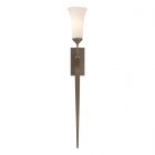 Hubbardton Forge Sweeping Taper Sconce in Bronze, Opal Glass (GG)