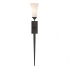 Hubbardton Forge Sweeping Taper Sconce in Black, Opal Glass (GG)