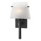 Hubbardton Forge Beacon Hall Half Cone Glass Sconce in Black 204825-1034