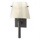 Hubbardton Forge Beacon Hall Half Cone Glass Sconce in Natural Iron 204825-1040