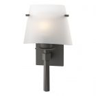 Hubbardton Forge Beacon Hall Half Cone Glass Sconce in Natural Iron 204825-1041