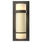 Hubbardton Forge Banded Sconce in Natural Iron, Opal Glass (GG)