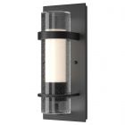 Hubbardton Forge Torch Indoor Sconce in Black, Seeded Glass with Opal Diffuser (ZS)