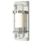 Hubbardton Forge Torch Indoor Sconce in Sterling, Seeded Glass with Opal Diffuser (ZS)