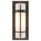 Hubbardton Forge Banded with Bar Sconce in Dark Smoke, Opal Glass (GG)