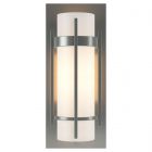 Hubbardton Forge Banded with Bar Sconce in Vintage Platinum, Opal Glass (GG)