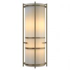 Hubbardton Forge Extended Bars Sconce in Modern Brass, Ivory Art Glass (CC)