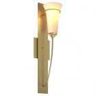 Hubbardton Forge Banded Wall Torch Sconce in Modern Brass, Opal Glass (GG)