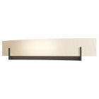 Hubbardton Forge Axis Large Sconce in Dark Smoke, White Art Glass (BB)