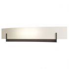 Hubbardton Forge Axis Large Sconce in Dark Smoke, Opal Glass (GG)