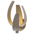 Hubbardton Forge Corona Large Sconce in Dark Smoke, Clear Glass with Frosted Diffuser (YE)