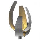 Hubbardton Forge Corona Large Sconce in Black, Clear Glass with Frosted Diffuser (YE)