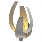 Hubbardton Forge Corona Large Sconce in Natural Iron, Clear Glass with Frosted Diffuser (YE)