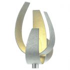 Hubbardton Forge Corona Large Sconce in Vintage Platinum, Clear Glass with Frosted Diffuser (YE)