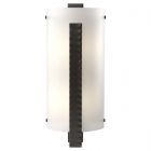 Hubbardton Forge Forged Vertical Bar Sconce in Oil Rubbed Bronze, White Art Glass (BB)