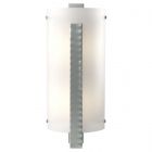 Hubbardton Forge Forged Vertical Bar Sconce in Vintage Platinum, White Art Glass (BB)