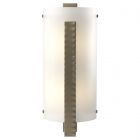Hubbardton Forge Forged Vertical Bar Sconce in Soft Gold, White Art Glass (BB)