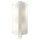 Hubbardton Forge Forged Vertical Bar Sconce in Sterling, White Art Glass (BB)