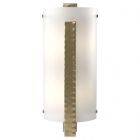 Hubbardton Forge Forged Vertical Bar Sconce in Modern Brass, White Art Glass (BB)