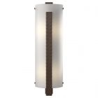 Hubbardton Forge Forged Vertical Bar Large Sconce in Bronze, White Art Glass (BB)