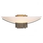 Hubbardton Forge Impressions Oval Sconce in Dark Smoke, Opal Glass (GG)