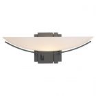 Hubbardton Forge Impressions Oval Sconce in Black, Opal Glass (GG)