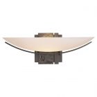 Hubbardton Forge Impressions Oval Sconce in Oil Rubbed Bronze, Opal Glass (GG)