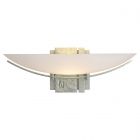 Hubbardton Forge Impressions Oval Sconce in Vintage Platinum, Opal Glass (GG)
