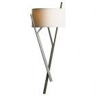 Hubbardton Forge Arbo Sconce in Dark Smoke, Flax Shade (SE)