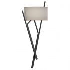 Hubbardton Forge Arbo Sconce in Black, Flax Shade (SE)