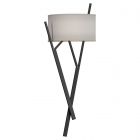 Hubbardton Forge Arbo Sconce in Black, Natural Anna Shade (SF)