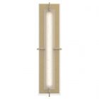 Hubbardton Forge Ethos Large LED Sconce in Modern Brass, Seeded Clear Glass (II)