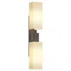 Hubbardton Forge Ondrian 2 Light Sconce in Dark Smoke, Opal Glass (GG)