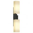 Hubbardton Forge Ondrian 2 Light Sconce in Black, Opal Glass (GG)