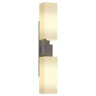 Hubbardton Forge Ondrian 2 Light Sconce in Natural Iron, Opal Glass (GG)