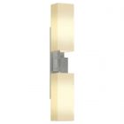 Hubbardton Forge Ondrian 2 Light Sconce in Vintage Platinum, Opal Glass (GG)