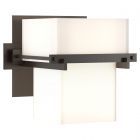 Hubbardton Forge Kakomi 1 Light Sconce in Oil Rubbed Bronze, Opal Glass (GG)