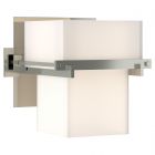 Hubbardton Forge Kakomi 1 Light Sconce in Sterling, Opal Glass (GG)