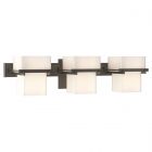 Hubbardton Forge Kakomi 3 Light Sconce in Dark Smoke, Opal Glass (GG)
