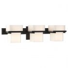 Hubbardton Forge Kakomi 3 Light Sconce in Black, Opal Glass (GG)