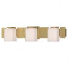 Hubbardton Forge Impressions 3 Light Sconce in Modern Brass, Opal Glass (GG)