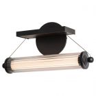 Hubbardton Forge Libra LED Sconce in Black, Clear Glass (ZM)
