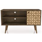 Manhattan Comfort Liberty 42.52" TV Stand with 2 Shelves and 1 Door in Rustic Brown and 3D Brown Prints