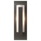 Hubbardton Forge Forged Vertical Bar Sconce - Steel Backplate in Dark Smoke, Opal Glass (GG)