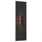 Hubbardton Forge Aperture Vertical Sconce in Black, Topaz Glass (ZB)