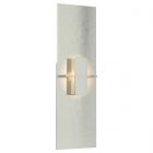 Hubbardton Forge Aperture Vertical Sconce in Sterling, White Art Glass (BB)