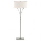 Hubbardton Forge Formae Contemporary Floor Lamp in Sterling, Flax Shade (SE)