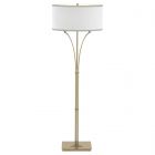 Hubbardton Forge Formae Contemporary Floor Lamp in Modern Brass, Natural Anna Shade (SF)