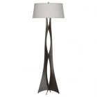 Hubbardton Forge Moreau Floor Lamp in Oil Rubbed Bronze, Flax Shade (SE)
